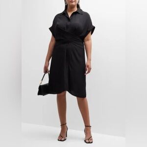 Whitney Morgan Plus Size Twist-Front Midi Shirtdress